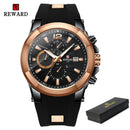 REWARD Watch Men Silicone Big Dial Waterproof Watches Men Sport Quartz Wristwatch Chronograph Top Luxury Brand Relogio Masculino