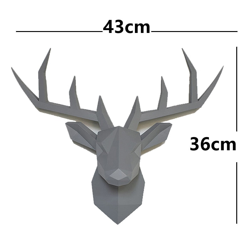 17*14 Inch,Deer Head Resin Statue Wall Decoration,Deer Model Figurine Christmas Room Decor,Sculpture Home Decoration Accessories