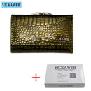 VICKAWEB Mini Women Purses Alligator Hasp Ladies Wallets Purse Woman Fashion Short Genuine Leather Wallet Women Small Wallet