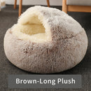 Cama para gatos HOOPET, nido redondo para gatos, cueva para cachorros, cama larga de felpa para mascotas, cama cálida para gatos, cojín para gatos 2 en 1, sofá para dormir