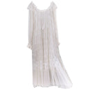 Hanxiuju Vintage Embroidery White Lace Women&