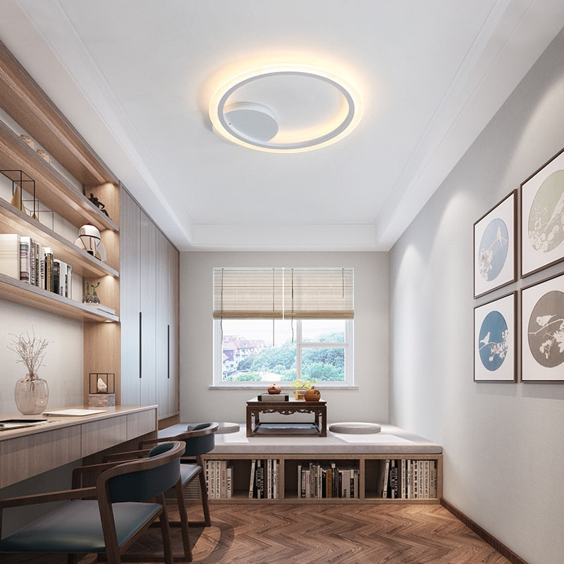 Wohnzimmer LED Deckenleuchte Acryl Runde Ringe Schlafzimmer Küche Panel Lampe Einfache Moderne Innenleuchten Mit Fernbedienung