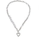 Retrato retro europeo y americano de collar de cadena gruesa exagerada cadena de doble personalidad cadena de cuello de hip-hop colla corta