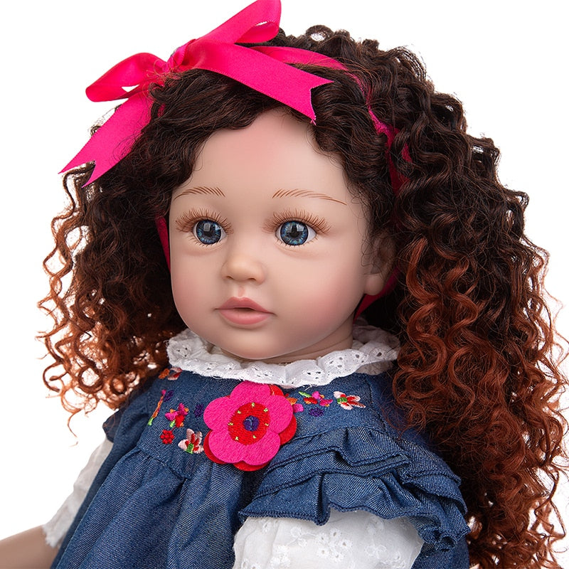 Nuevo diseño de rizos de densidad como princesa Reborn Baby Dolls Realista 60 CM Toddler Bebe Dolls Toy Kids Cosplay Playmate Regalo de cumpleaños