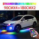Niscarda 4PCS 12V IP65 App Control RGB LED Strip Under Car 60 90 120cm Tube Underglow Underbody System Neon Light