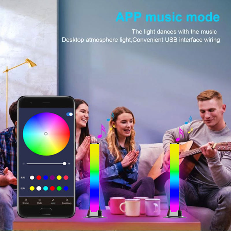 LED Pickup Light RGB Sound Control Symphony Light Smart App Control Music Rhythm Ambient LED Lamp Bar TV Computer Desktop Light