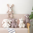Super suave piernas largas bebé apaciguar juguete rosa conejito gris oso de peluche perro elefante unicornio animales de peluche muñeca juguetes para niños