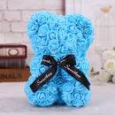 25*16 Cm Diy Teddy Rose Bear with Box Artificial PE Flower Valentine&