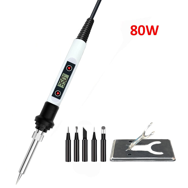 60W/80W Electric Digital Soldering Iron Station 220V 110V Temperature Adjustable Welding Soldering Tips Tools Accessories