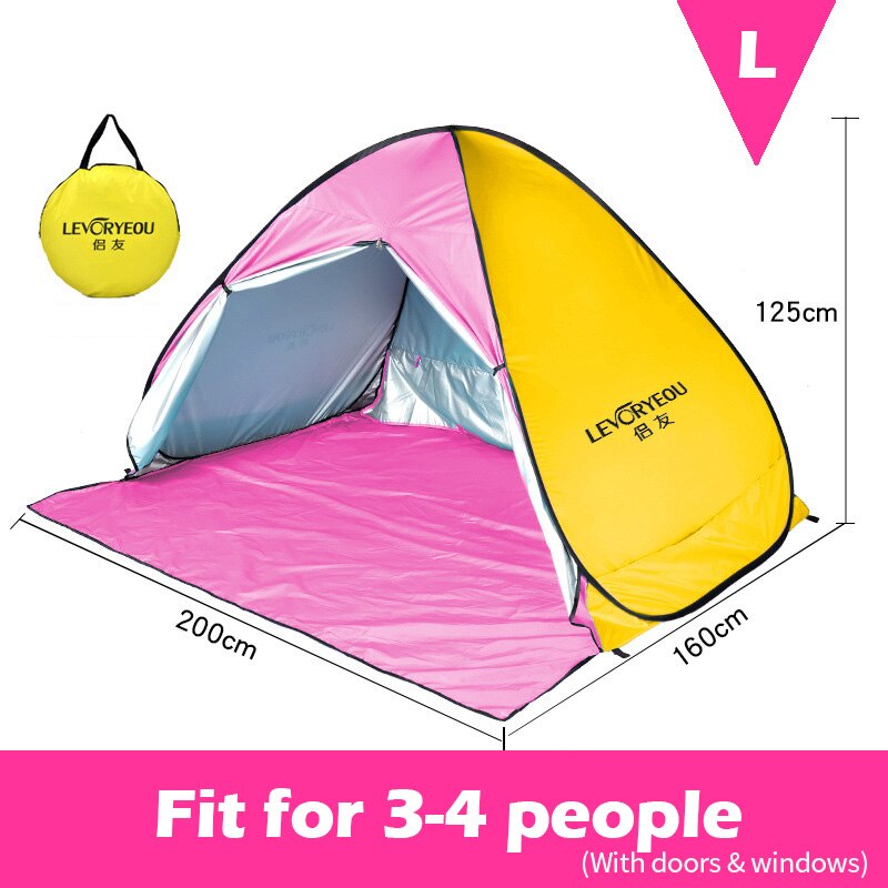 Full Automatic Camping Tent With Door Window Anti-UV Awning Tents Quick Opening Outdoor Sunshelter For 1-4 People Sunproof X147B