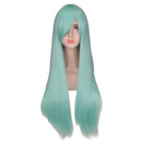 QQXCAIW Long Straight Cosplay Red Black Puprle Pink Blue Sliver Gray Blonde White Oragen Brown 80 Cm Synthetic Hair Wigs