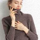 Women Turtleneck Merino Wool Cashmere Sweater Long Sleeves Autumn Winter Sweater Women&