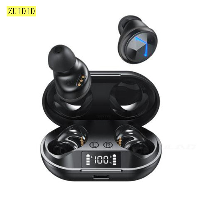 C6 TWS Wireless Bluetooth V5.0 Earphone 9D Stereo Touch Control  Noise  Sports Waterproof Headphones with LED and Dual Mic Heads