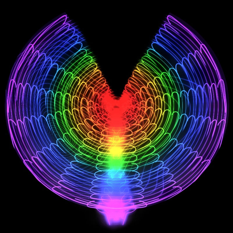 LED wings of Danza del vientre illuminina El attire de Ala wings de Baile LED colors Del Arco Iris accesorios para actuación en es