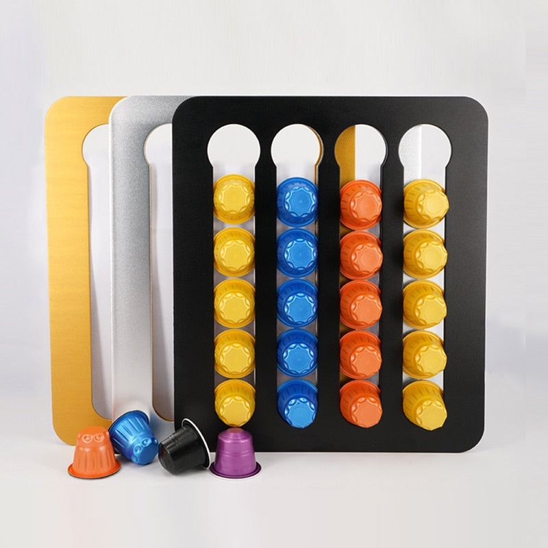 Nespresso Coffee Capsule Holder Stand Rotary Coffee Pod Tower Rack Rotatable Coffee Pod Storage Shelves Storage 24/40PCS Capsule