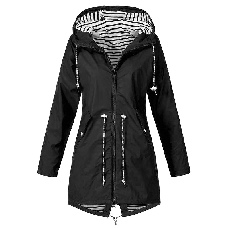 Spring Summer Women’s Jackets Solid Rain Jacket Outdoor Jackets Hooded Raincoat Windproof Jackets  5xl Woman Clohting