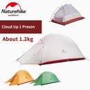 Naturehike Cloud Up Upgrade Camping Tent Outdoor Single Person 20D Silicone 1.2kg Ultralight Tent Portable Camping Hiking Beach