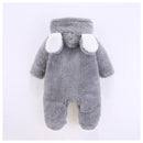 PatPat New Winter Warm Cotton Casual Newborn Cute Bear Design winter Hooded Jumpsuit Bag Foot Romper For Baby Boy Baby Girl