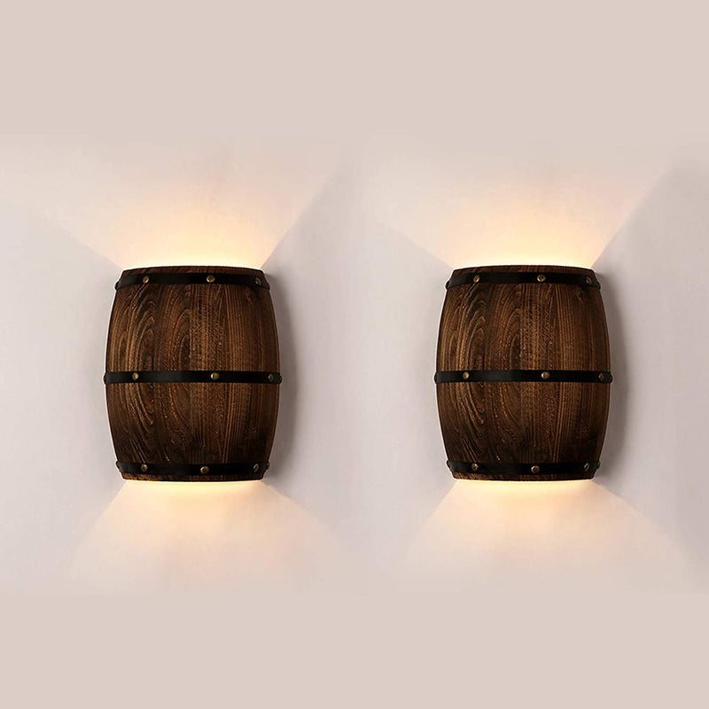 American vintage wall lamps country wine barrel modern wall lights LED E27 for bedroom living room restaurant kitchen aisle bar