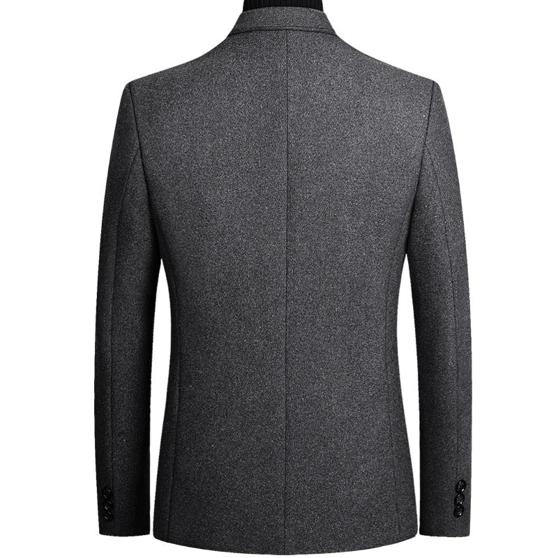 Chaqueta de traje Tudexo de boda Formal de lana para hombre, chaqueta informal de negocios ajustada, Blazers de lana clásicos, negro, gris, rojo, Veste Homme 4XL