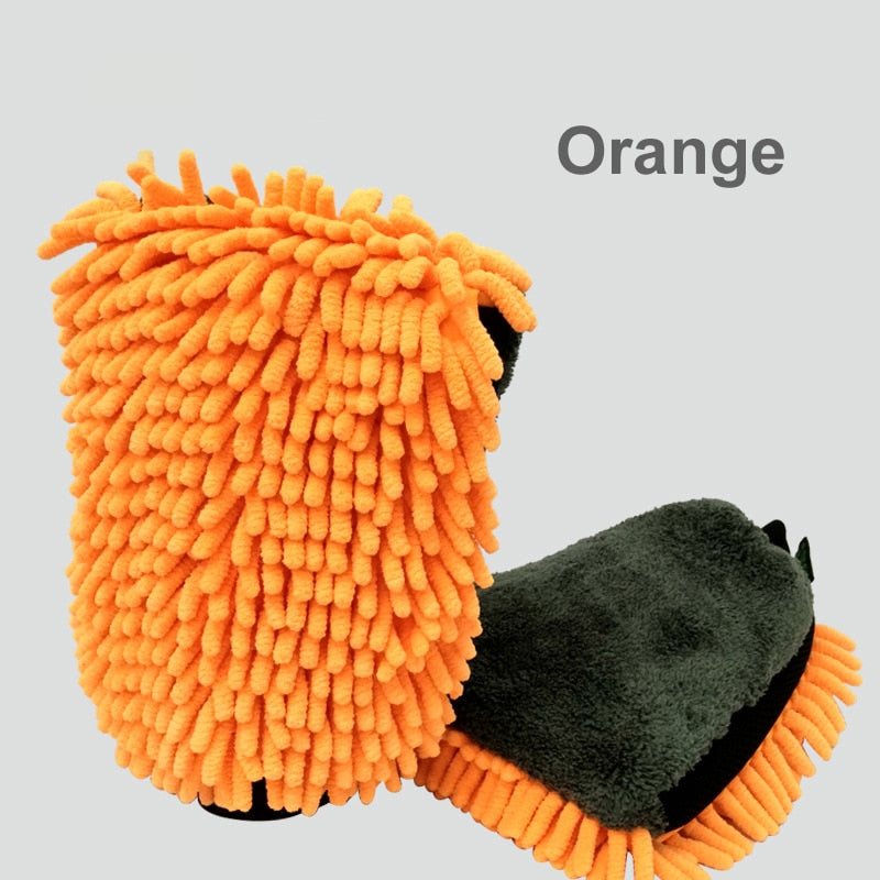 2 Pcs Ultra-Luxury Microfiber Car Wash Gloves Car Cleaning Tool Wheel Brush Multi-function Cleaning Brush Detailing