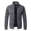 Cárdigan cálido de otoño e invierno para hombre, suéteres con cremallera de lana, chaquetas para hombre, abrigo de punto ajustado, cárdigan grueso, suéter, abrigo para hombre