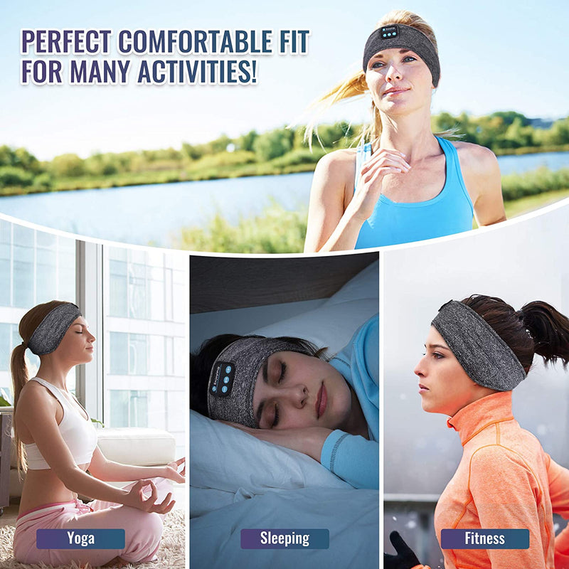 Thin Summer Sleep Headphones Bluetooth Mask Wireless Sports Headband with Speakers for Workout Jogging Yoga Insomnia Travel