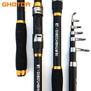 GHOTDA New Design White Spinning Fishing Rod FRP + Carbon Fiber Telescopic Fishing Rods 2.1-3.6M
