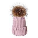 Furtalk Real Fur pompom Beanie Hat Women Winter Knitted Hat Warm Real Big Raccoon Pom Pom Hat  for Female
