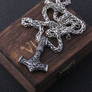 Nunca se desvanezca el martillo de thor mjolnir colgante collar vikingo escandinavo nórdico vikingo collar hombres regalo de acero inoxidable