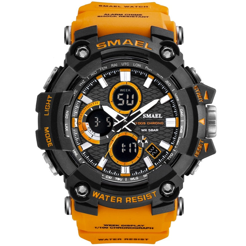SMAEL 1802 Sport Herrenuhren Top-Marke Luxus Military Quarzuhr Herren Wasserdicht Shock Male Digitaluhr Relogio Masculino