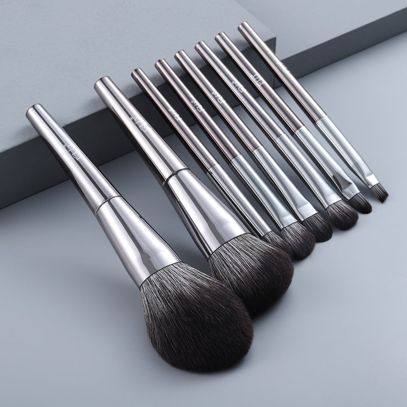 FLD 11/8pcs Natural Hair Green Makeup Brushes Foundation Powder Eyeshadow Eyebrow Brush Set Cosmetic Tool Profesional Maquillaje