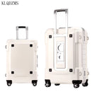 KLQDZMS 20"24"29inch aluminum frame rolling luggage spinner on wheel men women carry on travel suitcase trolley bag