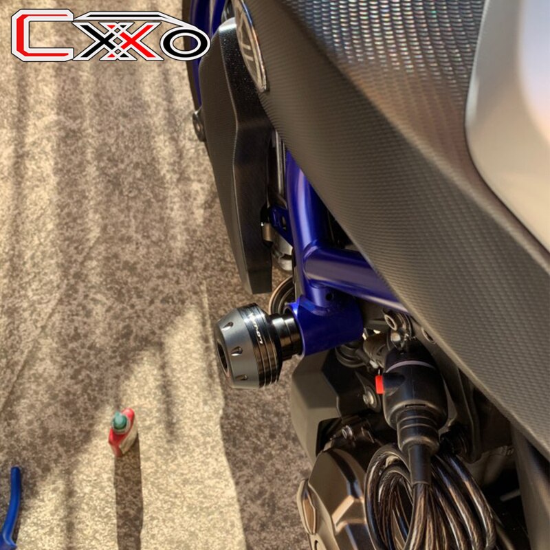 LOGO MT-07 Motorradzubehör Fallschutzpolster für Yamaha MT07 MT 07 FZ07 2014-2022 Sturzpads Crash Protector
