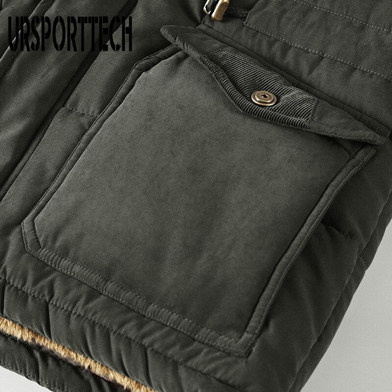 Nueva chaqueta de invierno a la moda para hombre, prendas de vestir gruesas e informales, Parkas a prueba de viento para hombre, abrigo cálido de terciopelo de talla grande 6XL 7XL 8XL