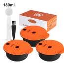 IFilas180/60 ml nachfüllbare Espresso-Kaffeemaschinen-Kapseln für BOSCH-Maschine Tassimo wiederverwendbare Filterkaffeekapseln, umweltfreundlich