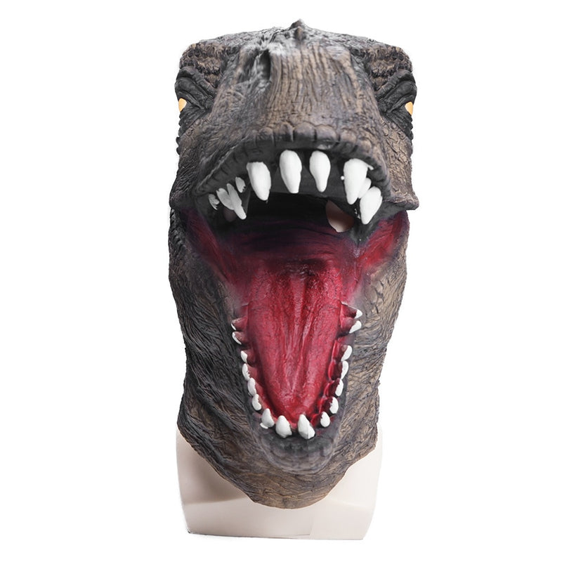 Eraspooky Realistic Jurassic Dinosaur Cosplay Tyrannosaurus Latex Mask Halloween Costume Props For Adult Festival Party Headgear