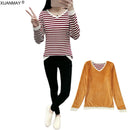 2021 Winter Plus Thick Velvet knit Sweater Bottoming shirt Velvet lining Warm Pullover Sweater female Fashion Thick Sweater