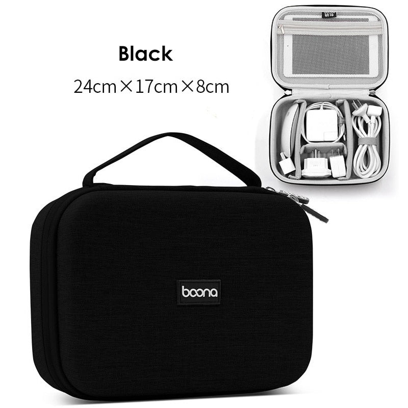 Hard Shell Digital Gadgets Storage Bag for Mac Adapter Mouse Data Cable Earphone HDD Electronics Gadgets Organizer Case