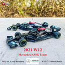 Bburago 1:43 2021 F1 Mercedes-AMG W12 44 # Lewis Hamilton 77 # Valtteri Bottas Fórmula uno Simulación aleación súper juguete modelo de coche