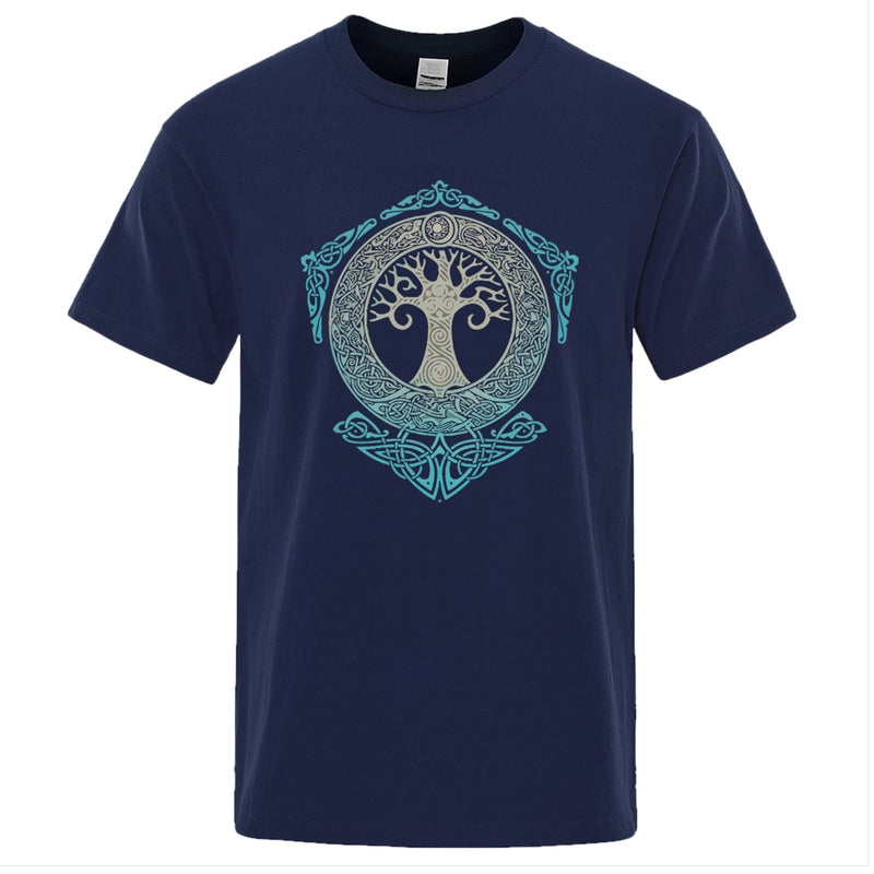 Yggdrasil T Shirt World Tree Men Tops Fashion Pattern Tee 2022 Summer Brand T-Shirt Odin Aesir Nordic Mythology Men&