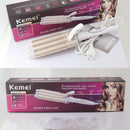 Kemei Professional Curling Iron Ceramic Triple Barrel Hair style Hair Waver Styling Tools 110-220V Hair Curler Electric Curling