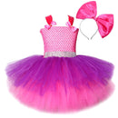 3 Layers Fluffy Lol Surprise Dress Up Costume for Little Girls Princess Cosplay Dresses with Big Bow Headband Kids Girl Clothes