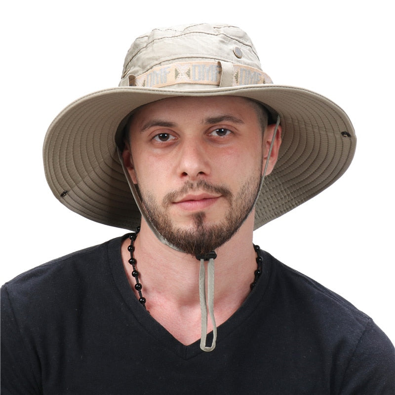 Waterproof Bucket Hat Summer Men Women Boonie Hat Outdoor UV Protection Wide Brim Panama Safari Hunting Hiking Fishing Sun Hat