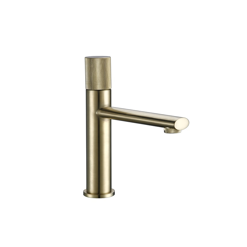 Deck Mount Water Faucet Mixer Tap Single Knurled Handle One Hole Hot Cold Washbasin Bathroom Basin Swivel Knurling Knob Design