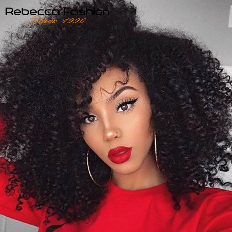 Jerry Curly Part Lace Echthaar Perücken mit Babyhaar Brasilianische Spitze Teil kurze lockige Bob Perücken für Frauen vorgezupfte Perücke Rebecca