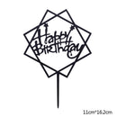 Happy Birthday Cake Topper Acrylic Gold Silver Cake Flag Cupcake Topper For Boy Girl Birthday Party Decorations Wedding Supplies