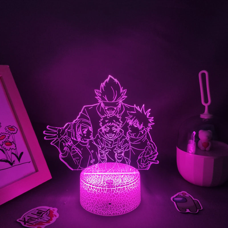 Anime Jujutsu Kaisen figura Inumaki Toge 3D LED Lava lámparas RGB luces de noche decoración de mesa de dormitorio cumpleaños Manga regalos para amigos