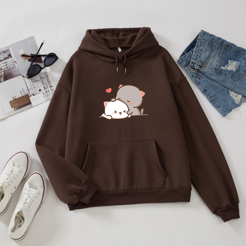 Frauen Herbst Hoodie Sweatshirts Korean Fashion Hoody für Damen Kawaii Anime Pullover Streetwear Plus Size Sweatshirts Paar