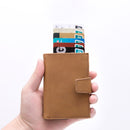 DIENQI Rfid, carteras para hombre, tarjetero clásico, monedero para hombre, monedero con cremallera, marca grande, Cartera de cuero negro de lujo para hombre